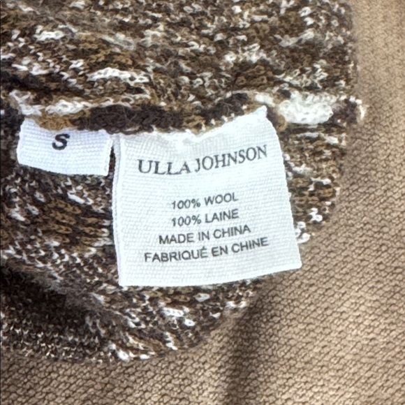 Ulla Johnson Gemma Pullover knit sweater brown Blanc Python Wool puff sleeve S - Picture 11 of 12